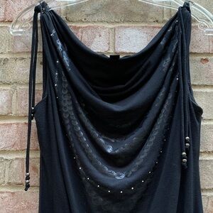 Sexy Black Draped Top